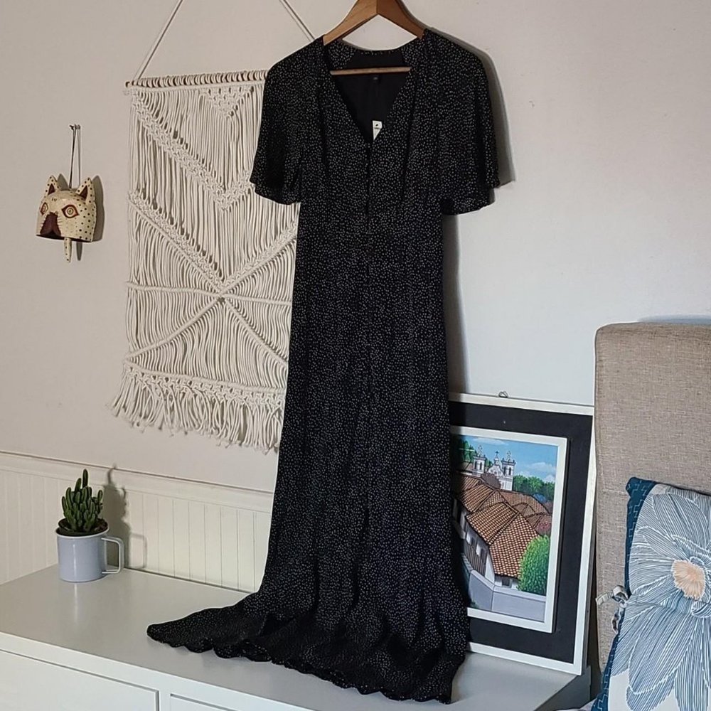 Black button up maxi dress